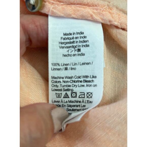 J. Crew Relaxed Fit Baird McNutt shirt, peach, small, linen, rustic, layering - Picture 5 of 6